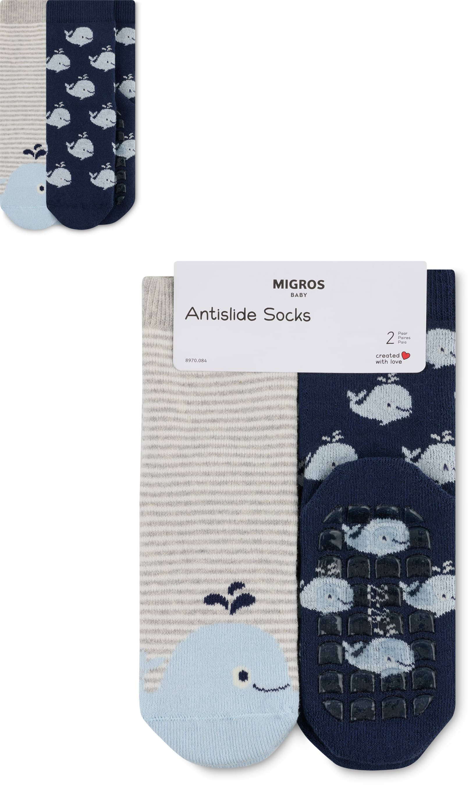 Baby Socken Bio Cotton, Duo-Pack, antirutsch